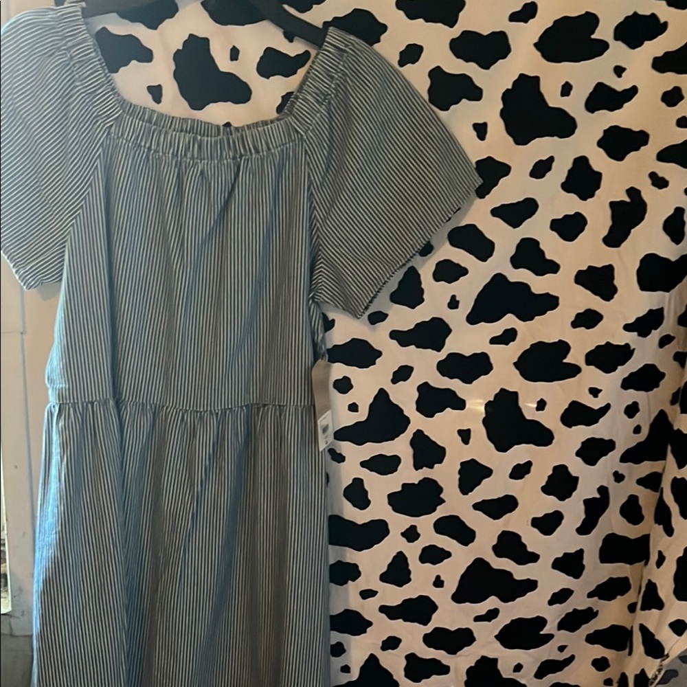 Charming Striped Blue Kids Dress